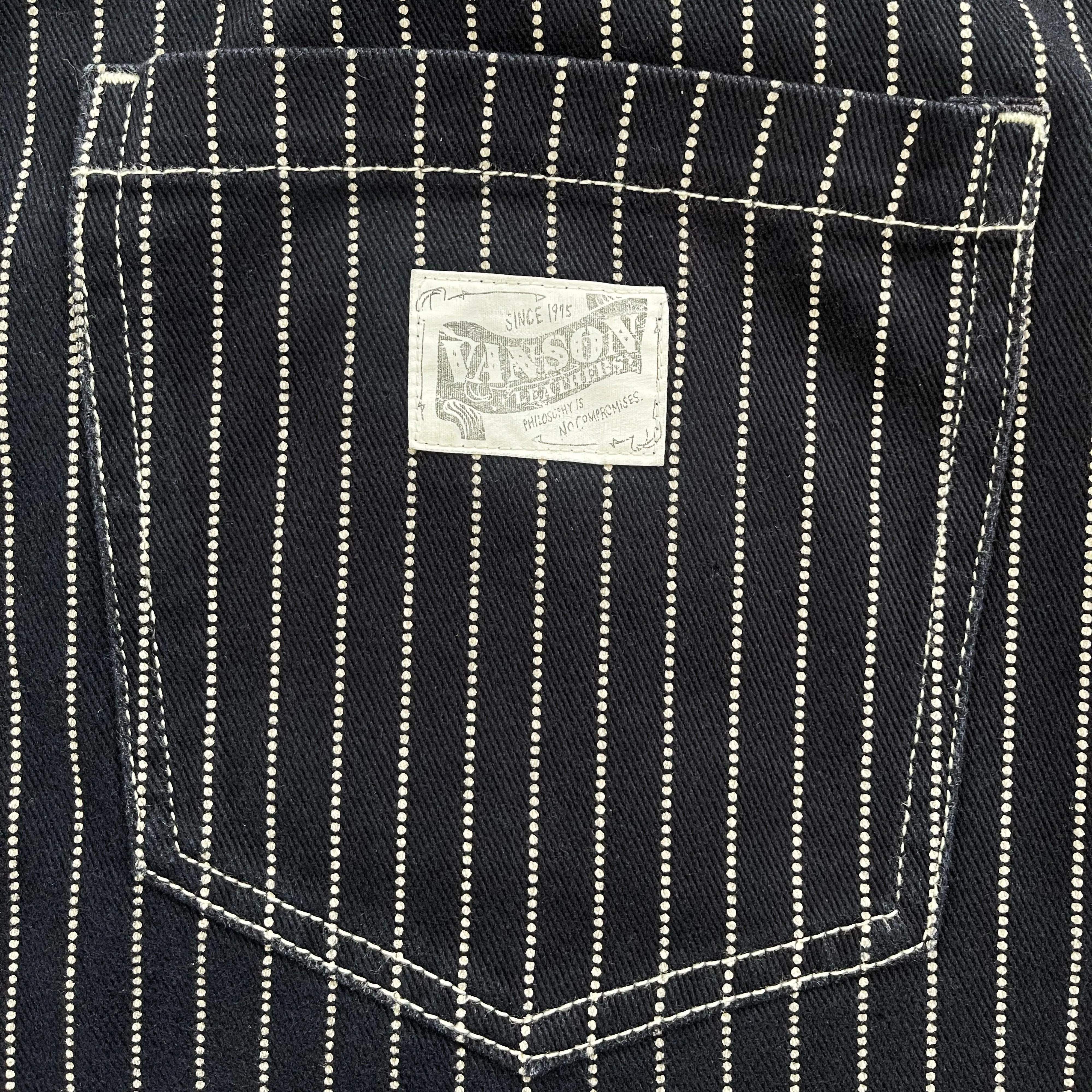 Vanson Leathers Pinstripe Biker Pants - W40"