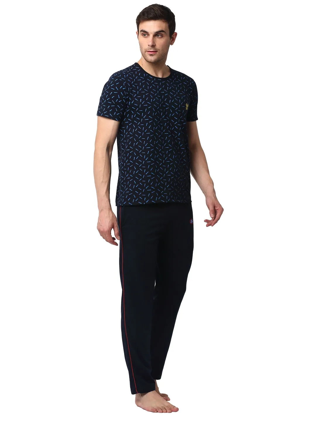 Vimal Jonney Dark Blue Night Suit For Men's