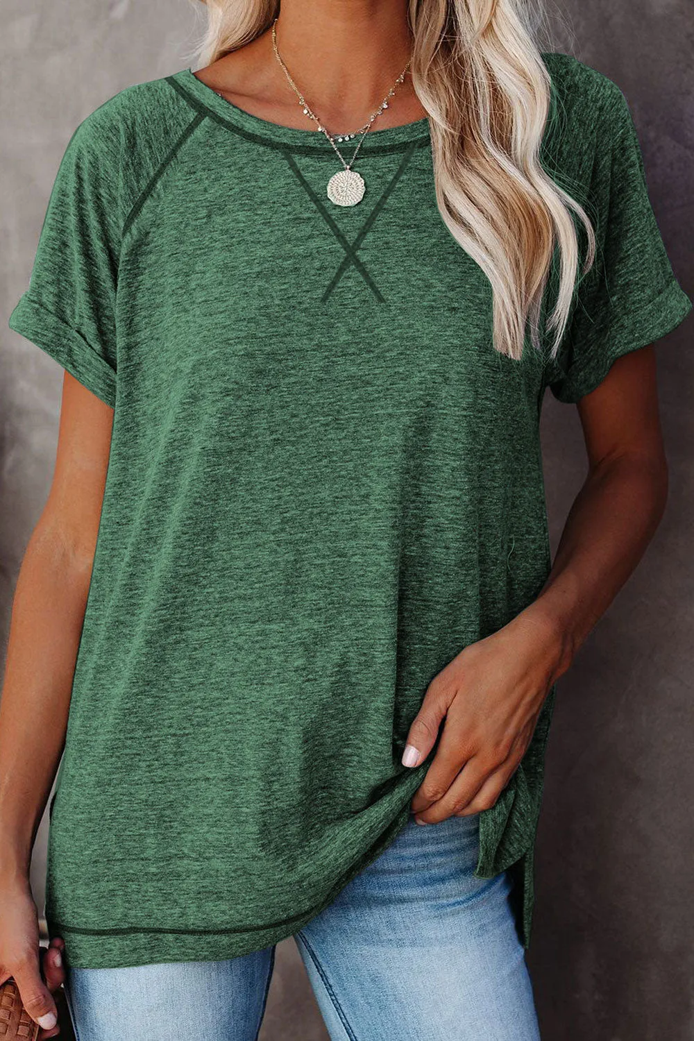 Women Solid Colored Elegant Summer Season Splendid T-Shirt - WTS106672