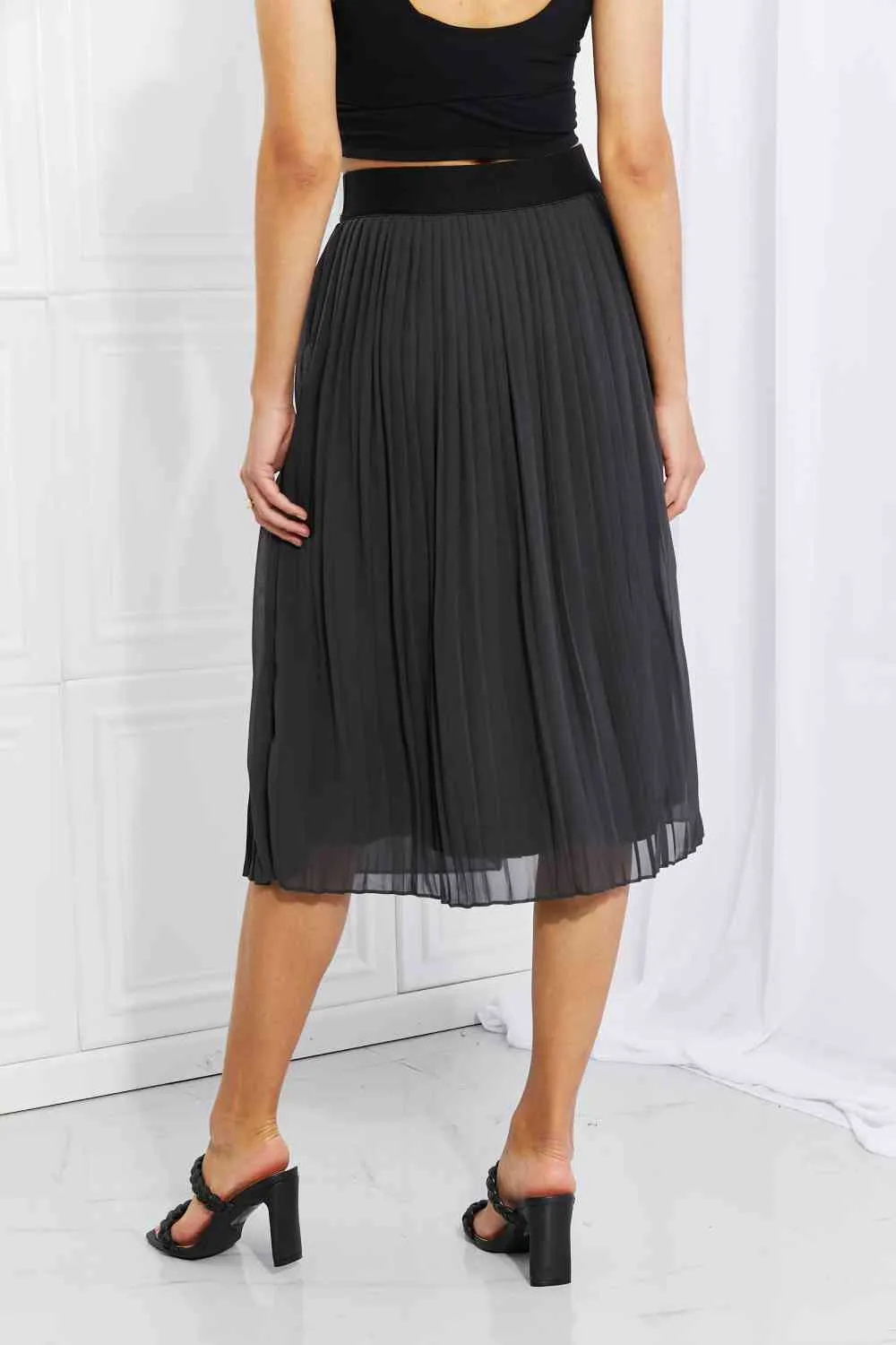 Women's Zenana Full Size Romantic At Heart Pleated Chiffon Midi Skirt