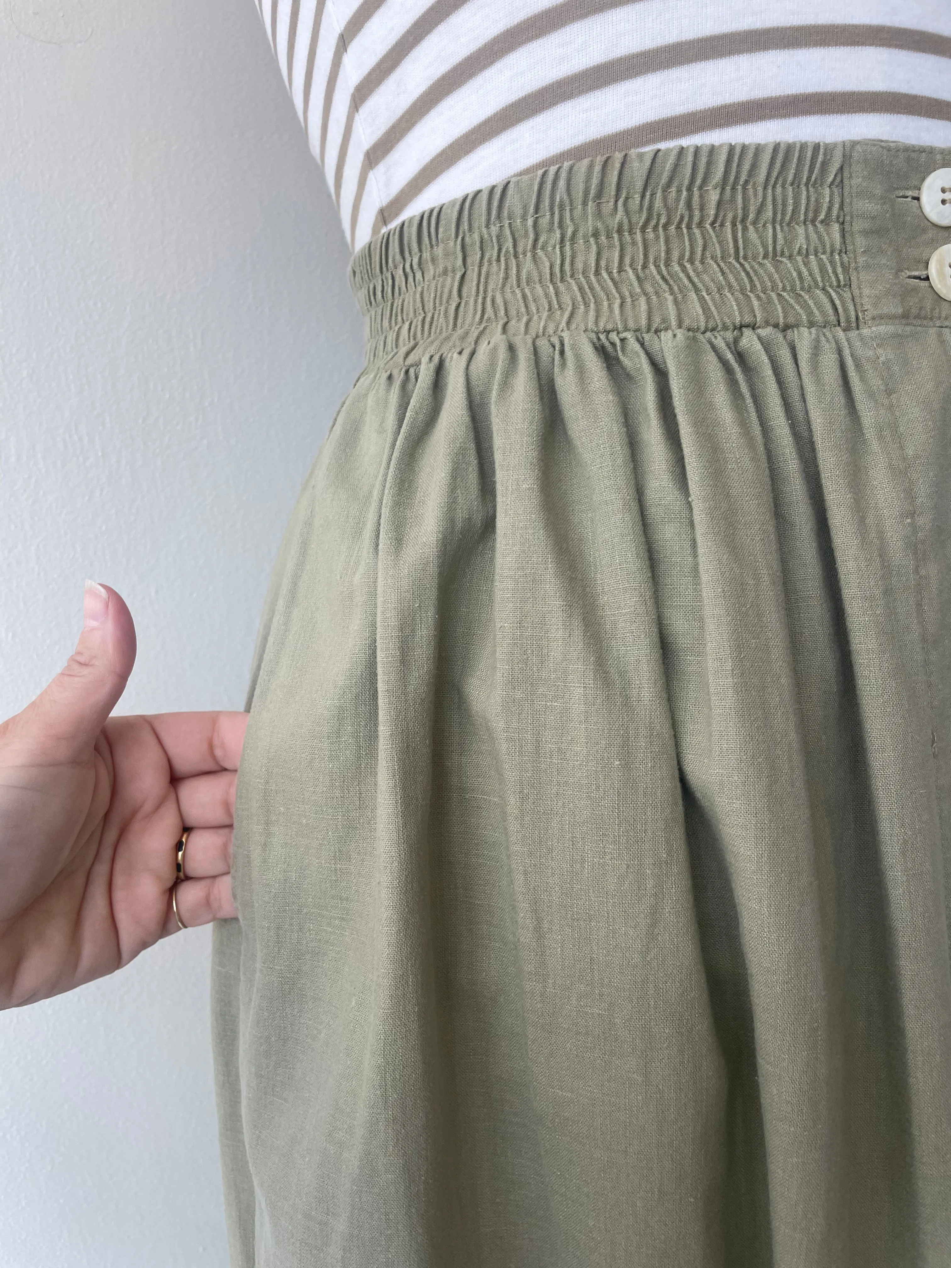 Woven Khaki Skirt