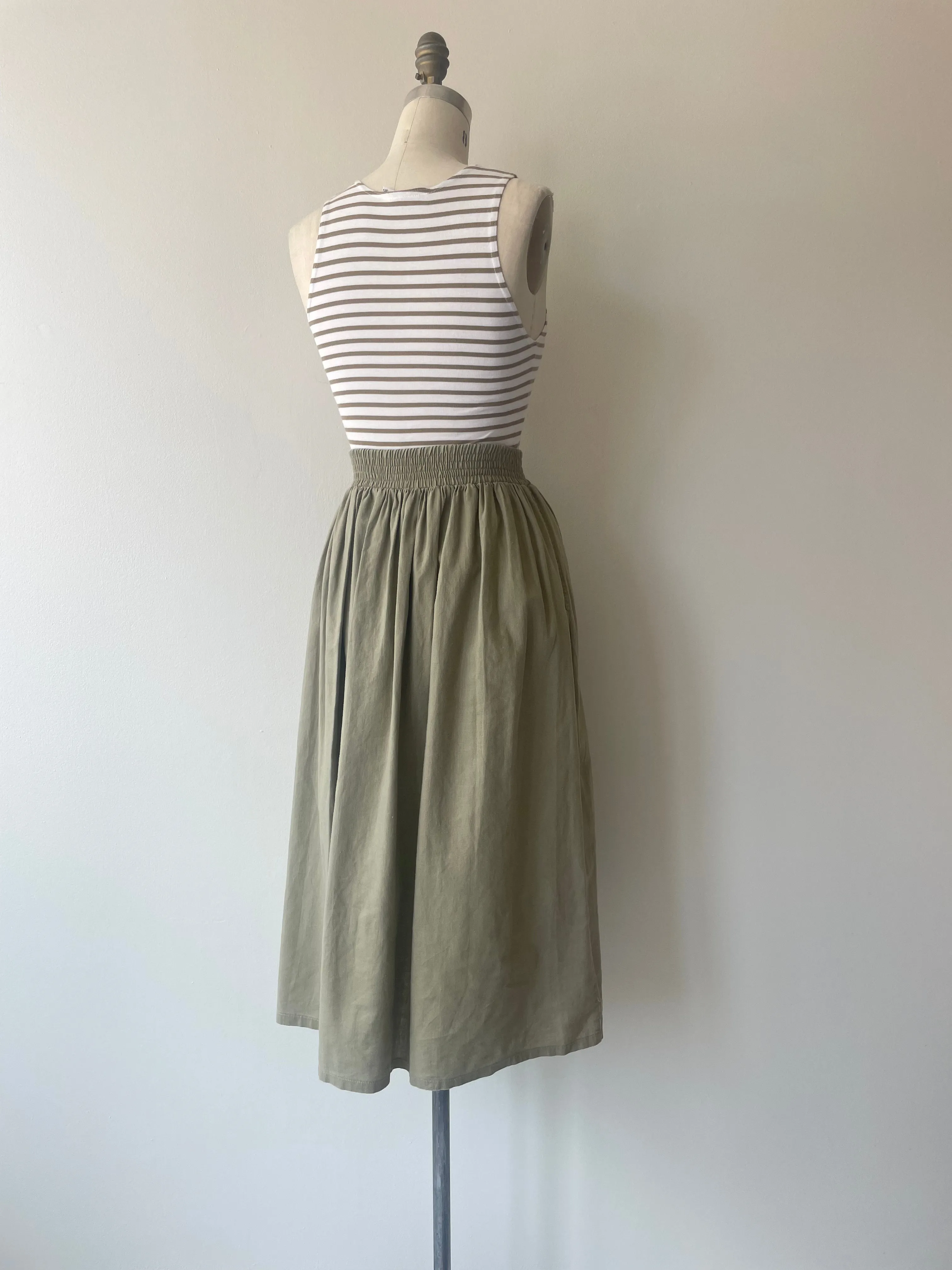 Woven Khaki Skirt