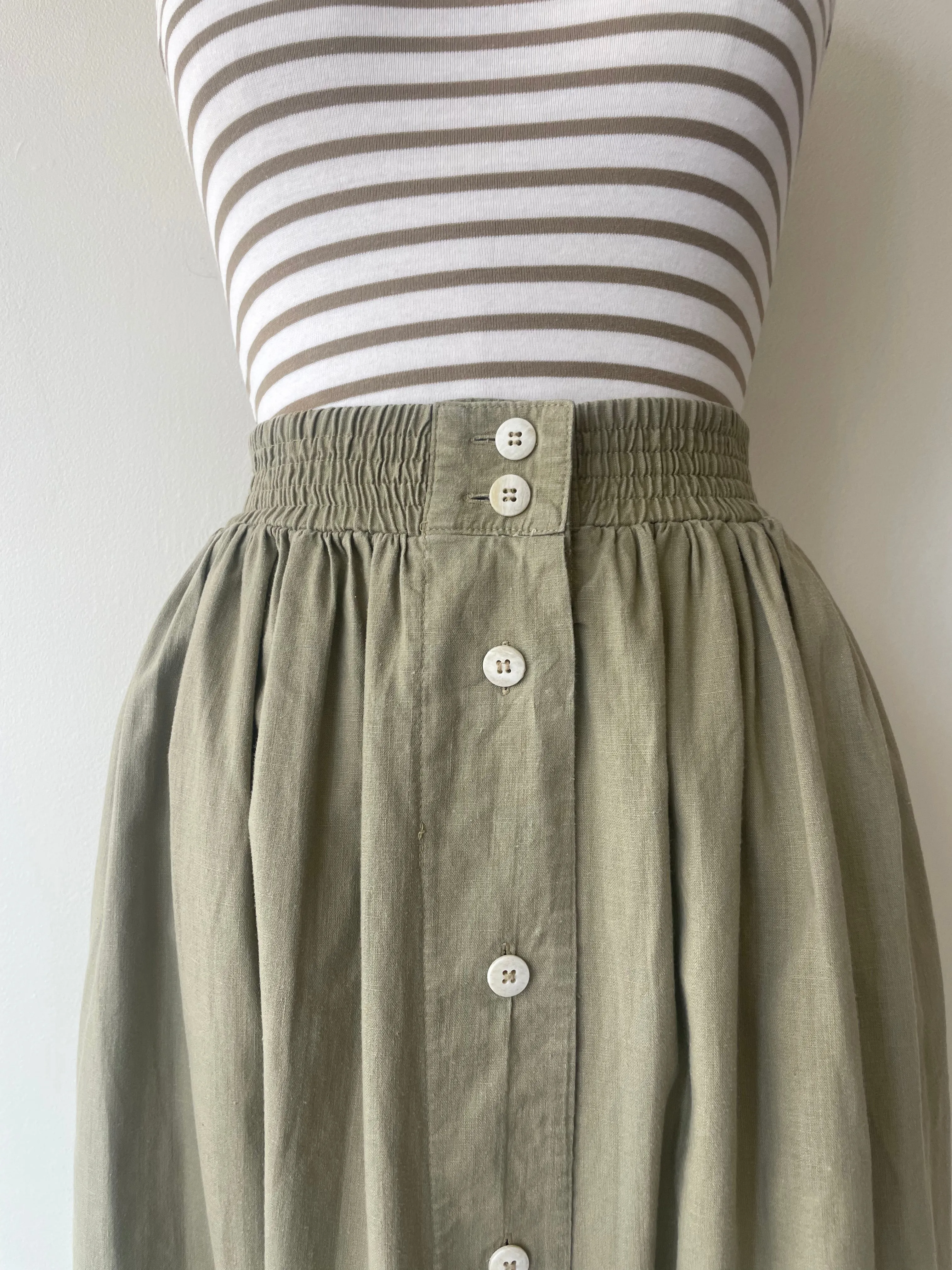 Woven Khaki Skirt