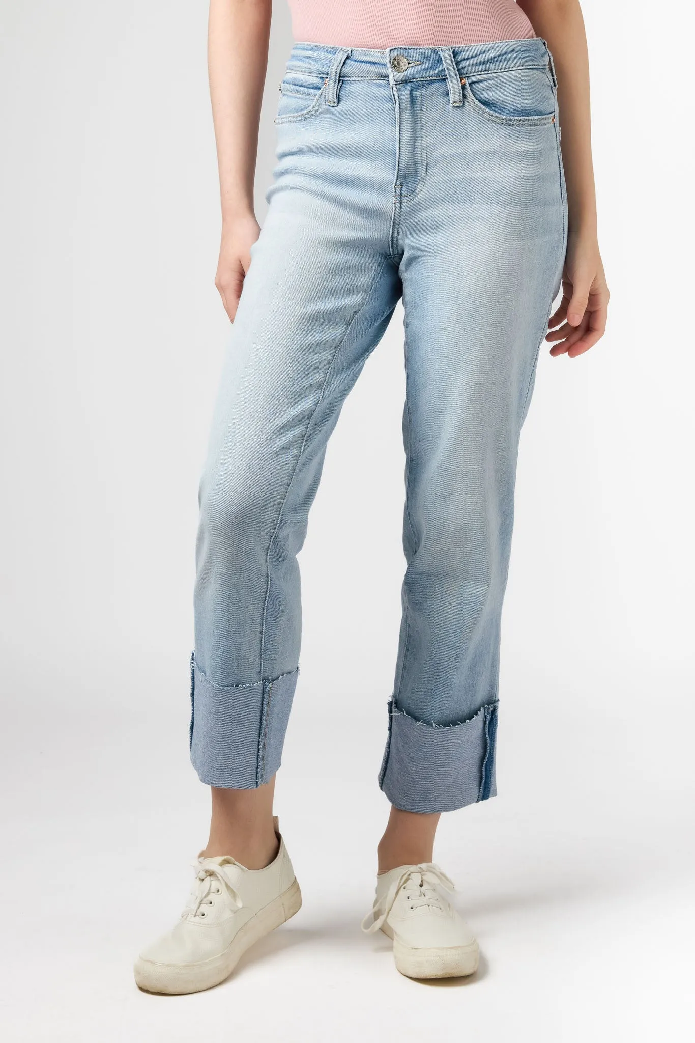 YMI Straight Leg Cuffed Jeans